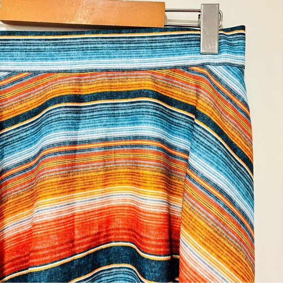 UNIQUE VINTAGE Briella Striped Flared Skirt – Retro 70s Style * - Picture 6 of 8